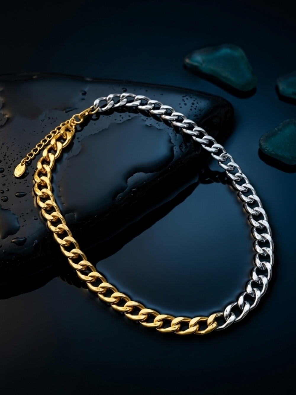 18K Gold Silver Cuban Link Chunky Choker Mob Wife Y2K Streetwear Unisex Necklace - Picture 9 of 12